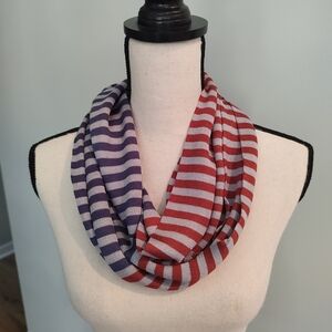LOFT Orange and Blue Infinity Scarf NWT